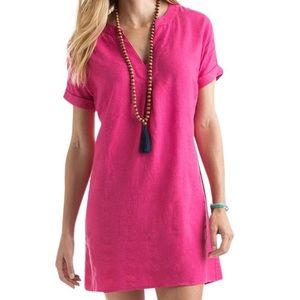 Vineyard Vines Linen Rayon Dolman Dress in Pink